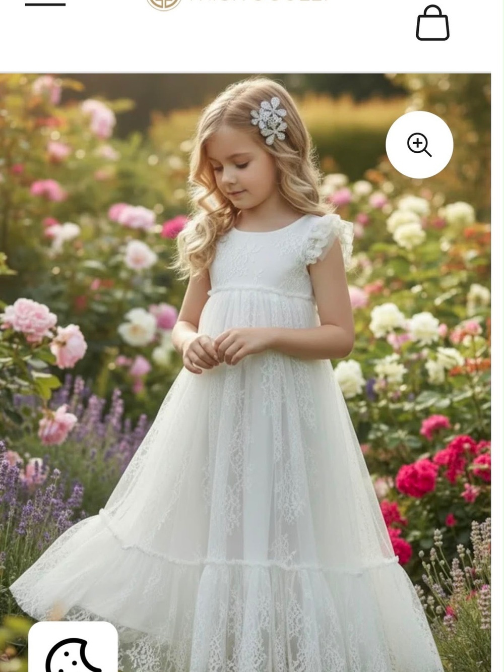White Lace Flower Girl Dress by